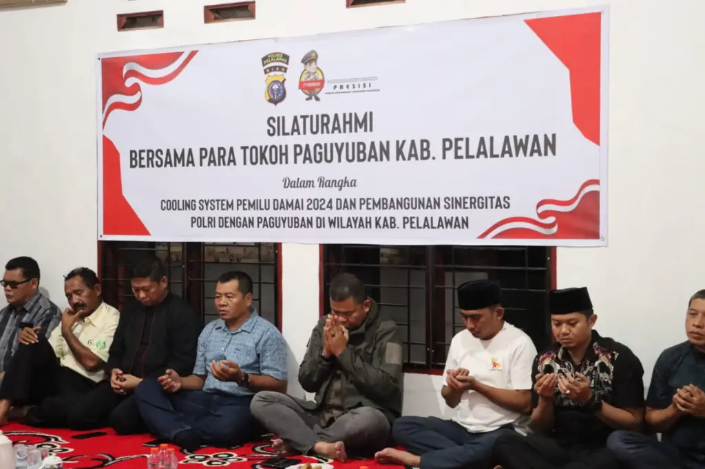 Polres Pelalawan Gelar Silaturahmi Cooling System bersama 44 Paguyuban dalam mewujudkan terciptanya Pemilu aman dan damai Tahun 2024 di Kabupaten Pelalawan